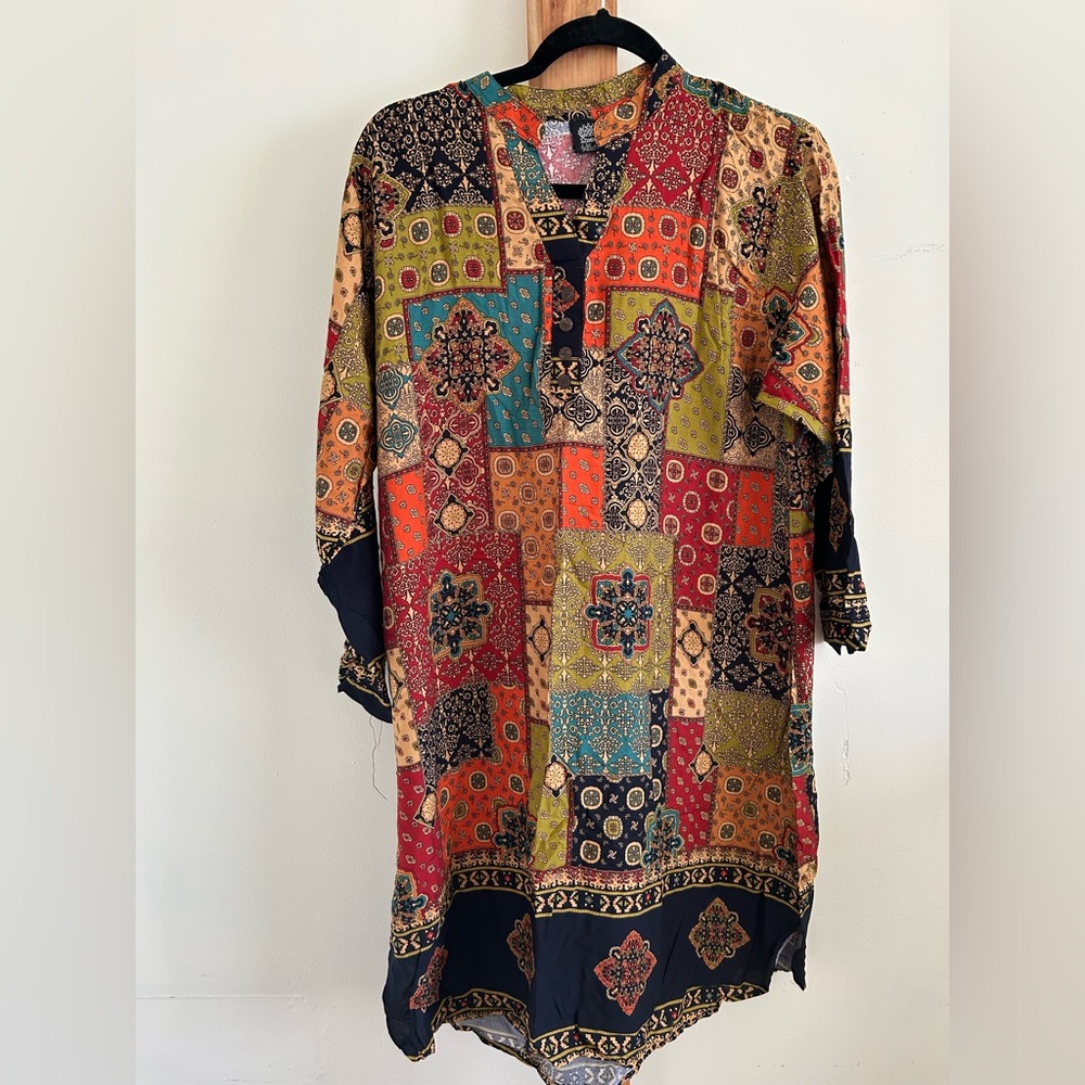 Que Multicolor Bohemian Tunic